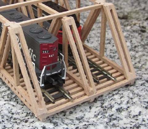 151 Gitterbrücke, Länge ca 40 mm zweispurig  /Lattice bridge made of beech wood