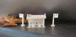 4051 - Tankstelle mit Flachdach und 2 Werbetafeln / filling station withflat roof and 2 billboards