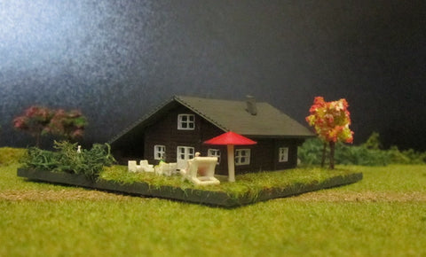 4102R - Blockhaus mit Carport - Bausatz / blockhouse with carport