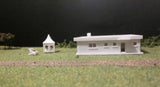 4109 – Winkelbungalow mit Terrasse und Kamin – Bausatz / corner bungalow with terrace and fireplace