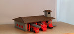 4113 - Feuerwehrhaus mit Schlauchturm und Walmdach / Fire station with hose tower and hipped roof