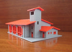 4113 - Feuerwehrhaus mit Schlauchturm und Walmdach / Fire station with hose tower and hipped roof