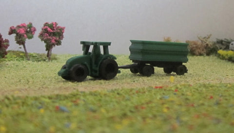 6609 N -Traktor Claas mit Anhänger, zweiachsig mit Aufsatz /  trailer for tractor biaxial with attachment and with tractor