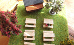 120 Biertischgarnitur aus Naturmaterialien, Spur N / Beer table sets made of natural materials