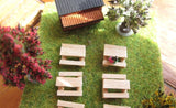120 Biertischgarnitur aus Naturmaterialien, Spur N / Beer table sets made of natural materials